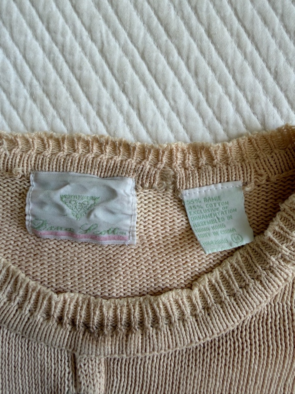 Vintage Artsy Boho Cottagecore Ramie Cotton Floral Grandma Embroidered Sweater - Picture 9 of 11